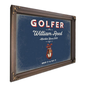 Personalized Golfer Sign, Grip It & Sip It, Denim Americana, image 7