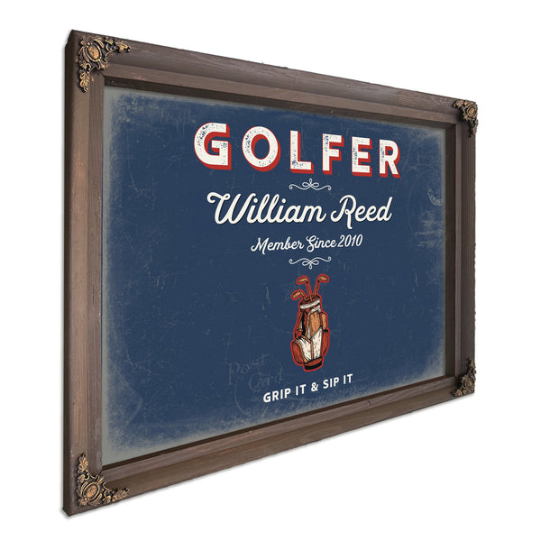 Personalized Golfer Sign, Grip It & Sip It, Denim Americana, image 7