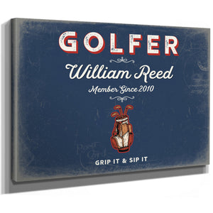 Personalized Golfer Sign, Grip It & Sip It, Denim Americana, image 8