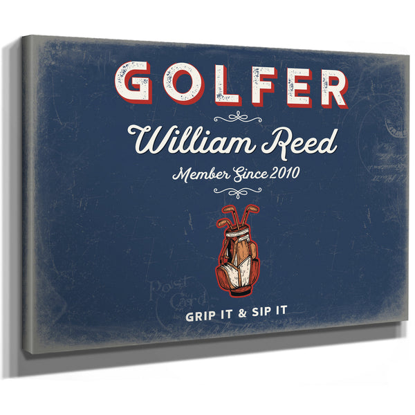 Personalized Golfer Sign, Grip It & Sip It, Denim Americana, image 8