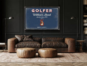 Personalized Golfer Sign, Grip It & Sip It, Denim Americana, image 17