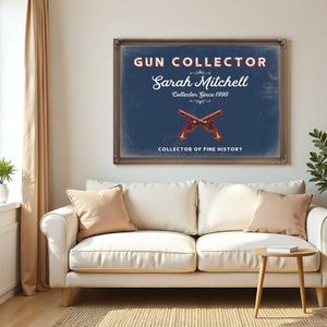 Personalized Gun Collector Sign, Collector of Fine History, Denim Americana, image 5