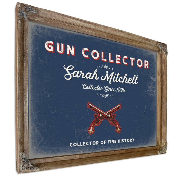 Personalized Gun Collector Sign, Collector of Fine History, Denim Americana, image 6