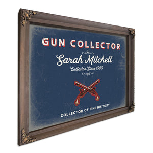 Personalized Gun Collector Sign, Collector of Fine History, Denim Americana, image 7