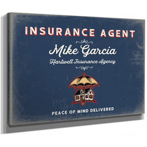 Personalized Insurance Agent Sign, Peace of Mind Delivered, Denim Americana, image 8