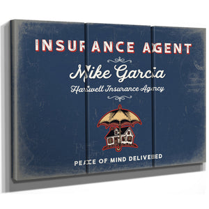 Personalized Insurance Agent Sign, Peace of Mind Delivered, Denim Americana, image 14