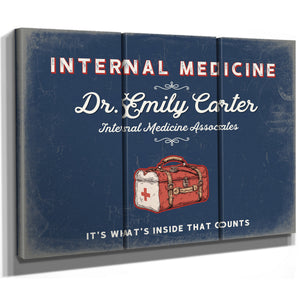 Personalized Internal Medicine Sign, It's What's Inside That Counts, Denim Americana, image 14