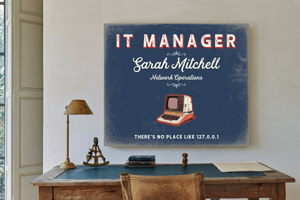 Personalized IT Manager Sign, There's No Place Like 127.0.0.1, Denim Americana, image 2