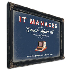 Personalized IT Manager Sign, There's No Place Like 127.0.0.1, Denim Americana, image 1