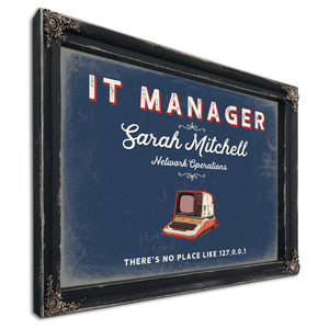 Personalized IT Manager Sign, There's No Place Like 127.0.0.1, Denim Americana, image 1
