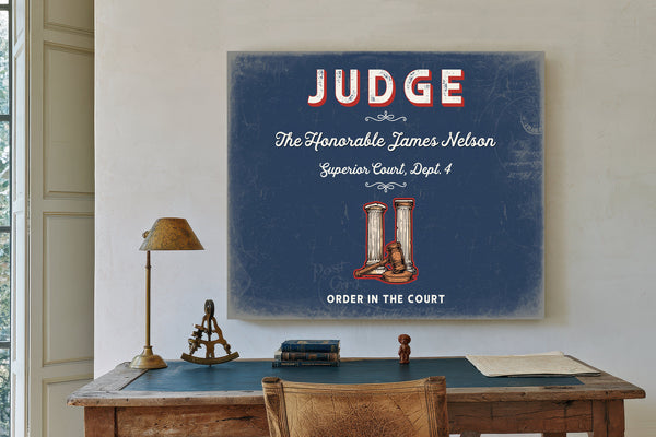 Personalized Judge Sign, Order in the Court, Denim Americana, image 2
