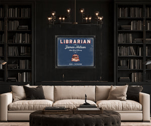 Personalized Librarian Sign, Shhh... I'm Reading, Denim Americana, image 16