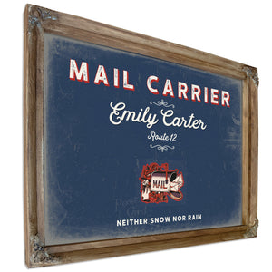 Personalized Mail Carrier Sign, Neither Snow Nor Rain, Denim Americana, image 6