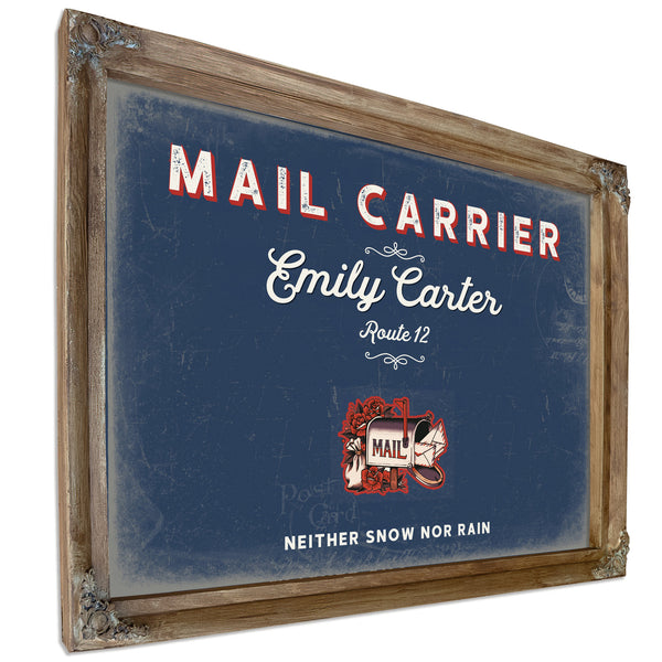 Personalized Mail Carrier Sign, Neither Snow Nor Rain, Denim Americana, image 6