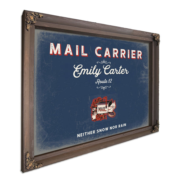 Personalized Mail Carrier Sign, Neither Snow Nor Rain, Denim Americana, image 7