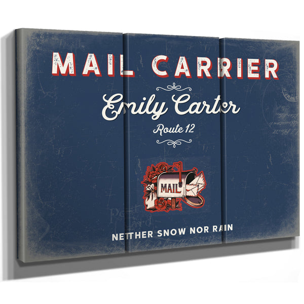 Personalized Mail Carrier Sign, Neither Snow Nor Rain, Denim Americana, image 14