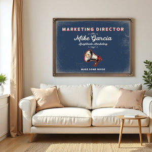 Personalized Marketing Director Sign, Make Some Noise, Denim Americana, image 5