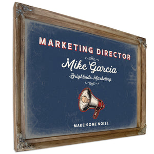 Personalized Marketing Director Sign, Make Some Noise, Denim Americana, image 6