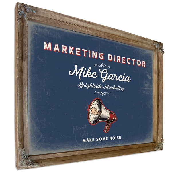 Personalized Marketing Director Sign, Make Some Noise, Denim Americana, image 6