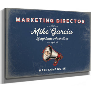 Personalized Marketing Director Sign, Make Some Noise, Denim Americana, image 8