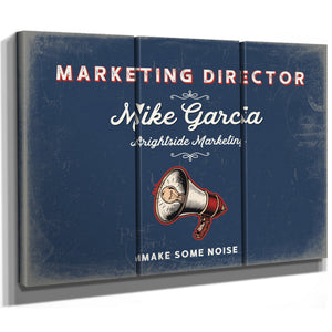 Personalized Marketing Director Sign, Make Some Noise, Denim Americana, image 14