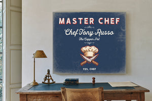 Personalized Master Chef Sign, Yes, Chef, Denim Americana, image 2