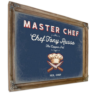 Personalized Master Chef Sign, Yes, Chef, Denim Americana, image 6