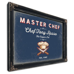 Personalized Master Chef Sign, Yes, Chef, Denim Americana, image 1