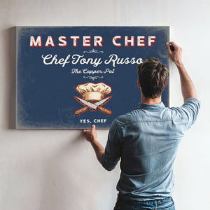 Personalized Master Chef Sign, Yes, Chef, Denim Americana, image 9