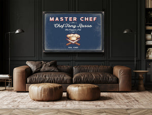 Personalized Master Chef Sign, Yes, Chef, Denim Americana, image 17