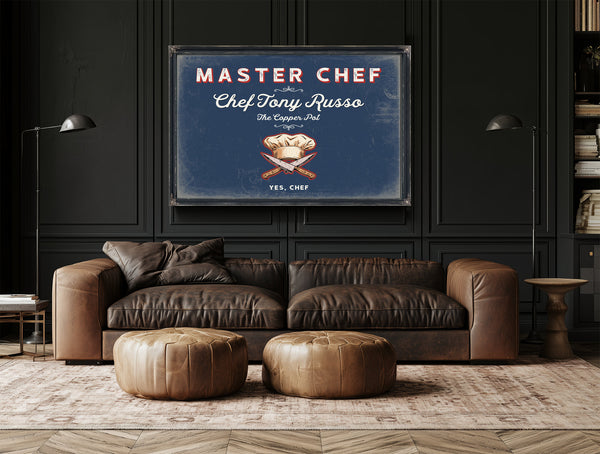 Personalized Master Chef Sign, Yes, Chef, Denim Americana, image 17