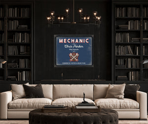 Personalized Mechanic Sign, Powered by Coffee & Brake Fluid, Denim Americana, image 16