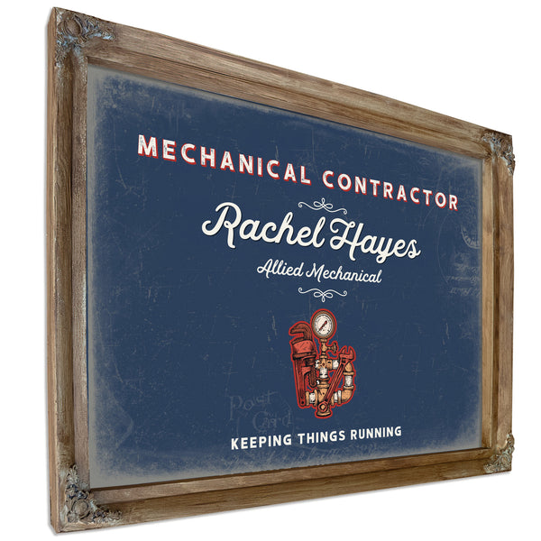 Personalized Mechanical Contractor Sign, Keeping Things Running, Denim Americana, image 6
