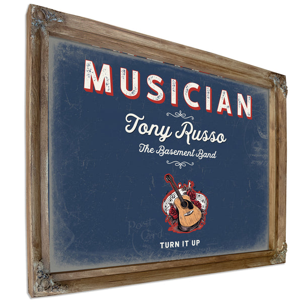 Personalized Musician Sign, Turn It Up, Denim Americana, image 6