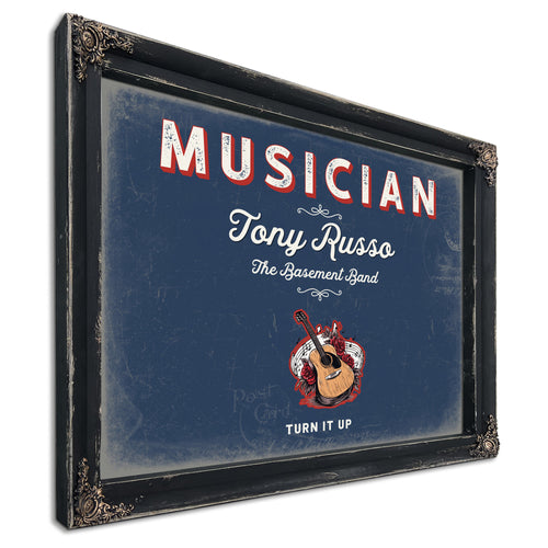 Personalized Musician Sign, Turn It Up, Denim Americana, image 1