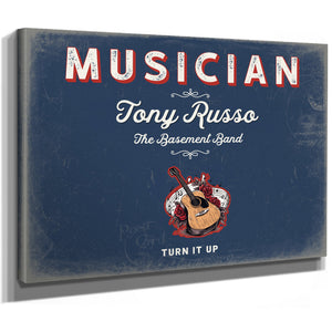 Personalized Musician Sign, Turn It Up, Denim Americana, image 8