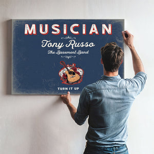 Personalized Musician Sign, Turn It Up, Denim Americana, image 9