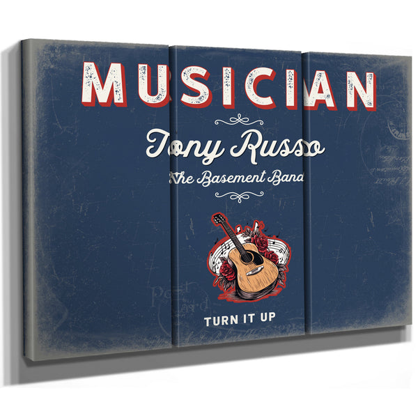 Personalized Musician Sign, Turn It Up, Denim Americana, image 14