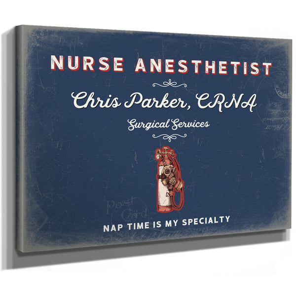 Personalized Nurse Anesthetist Sign, Nap Time Is My Specialty, Denim Americana, image 8