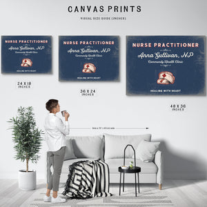 Personalized Nurse Practitioner Sign, Healing With Heart, Denim Americana, image 10