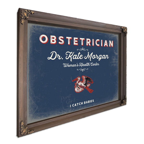 Personalized Obstetrician Sign, I Catch Babies, Denim Americana, image 7
