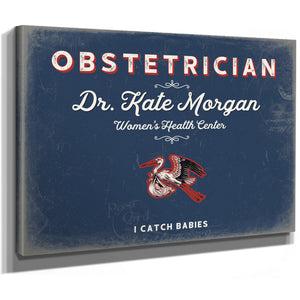 Personalized Obstetrician Sign, I Catch Babies, Denim Americana, image 8