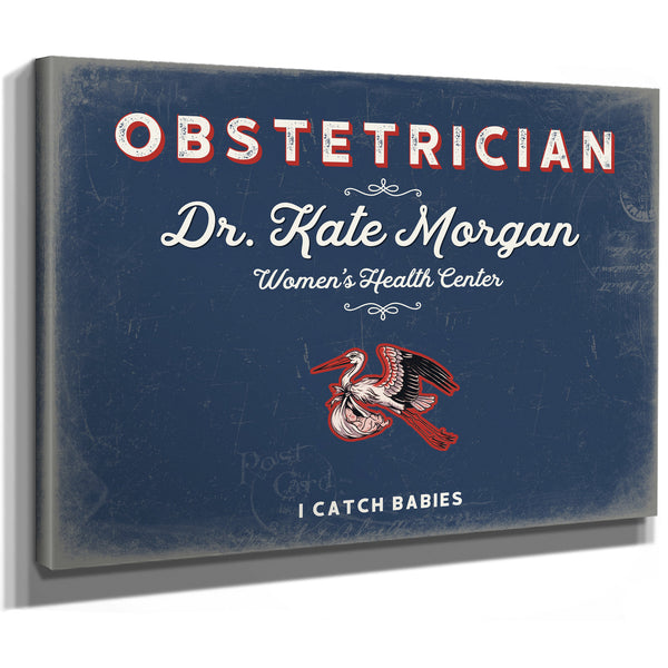 Personalized Obstetrician Sign, I Catch Babies, Denim Americana, image 8