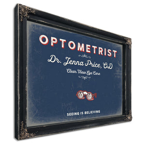 Personalized Optometrist Sign, Seeing Is Believing, Denim Americana, image 1