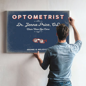 Personalized Optometrist Sign, Seeing Is Believing, Denim Americana, image 9
