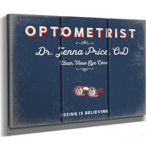 Personalized Optometrist Sign, Seeing Is Believing, Denim Americana, image 14