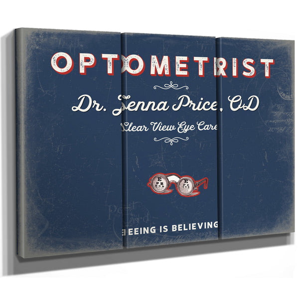 Personalized Optometrist Sign, Seeing Is Believing, Denim Americana, image 14