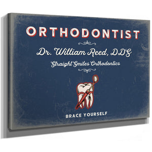 Personalized Orthodontist Sign, Brace Yourself, Denim Americana, image 8