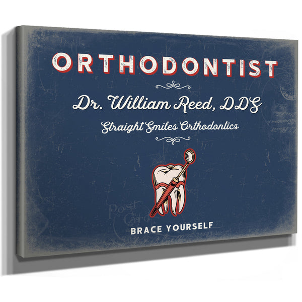 Personalized Orthodontist Sign, Brace Yourself, Denim Americana, image 8