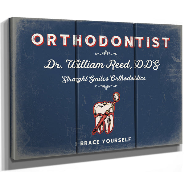Personalized Orthodontist Sign, Brace Yourself, Denim Americana, image 14